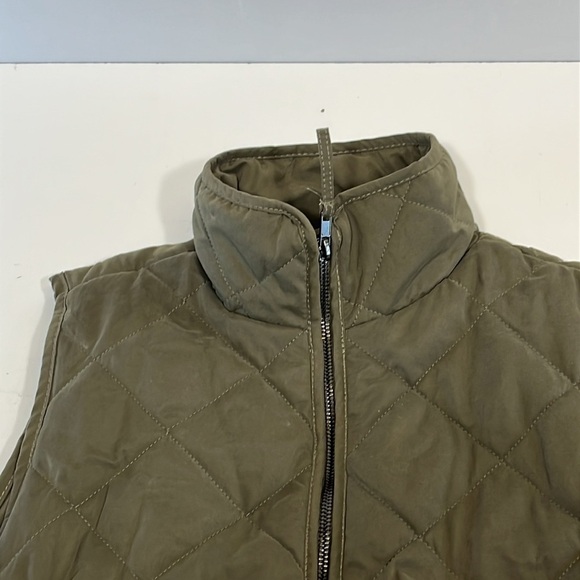 Thread & Supply Olive  Green Quilted Full Zip Snap Flap pockets  Womens large - Picture 4 of 12